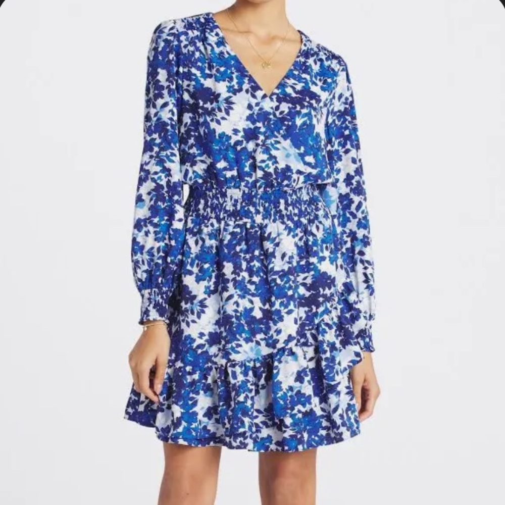 Vince Camuto Floral Blue and White Dress